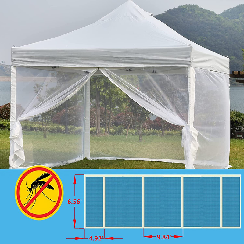 Mosquito Netting Outdoor Screen House Tent Screen Wall with Zipper for Camping, Patio, 10X 10 Gazebo and Tent (Mosquito Net Only White) Sporting Goods > Outdoor Recreation > Camping & Hiking > Mosquito Nets & Insect Screens GREARDEN   