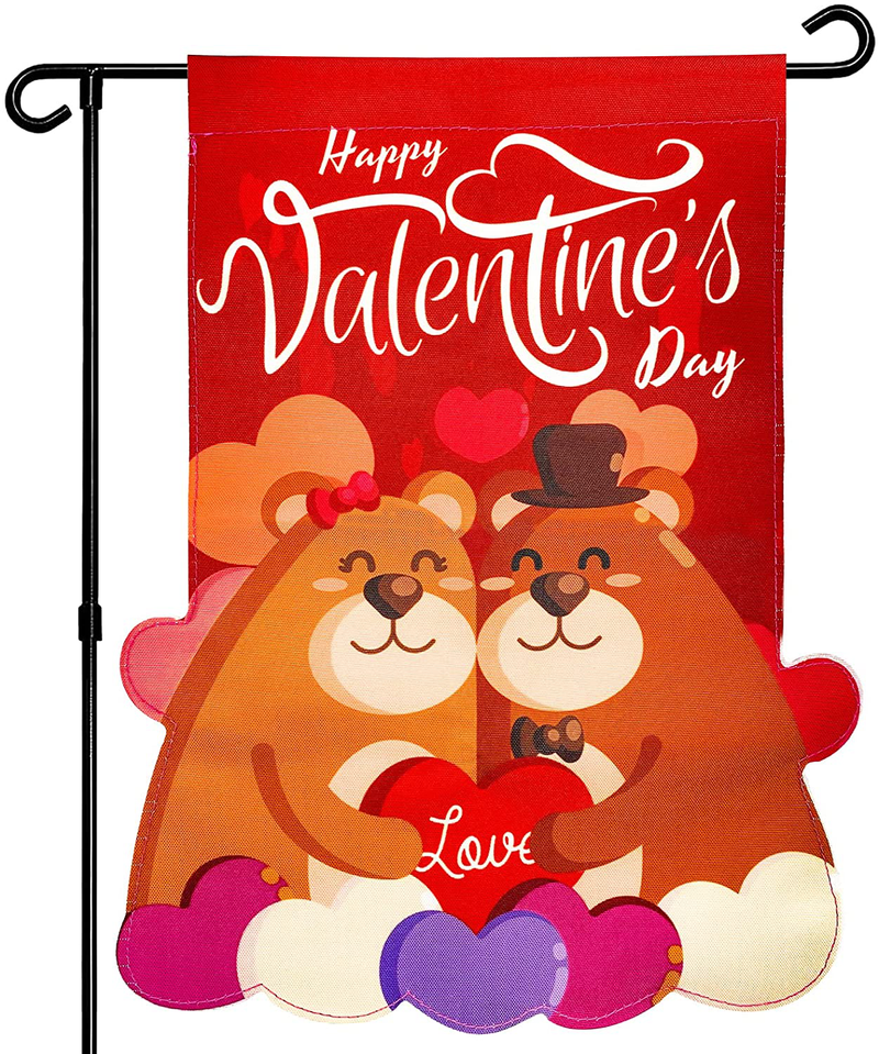 Teeker Valentines Day Flag Double Sided Valentine'S Day Decor for Wedding Party Home Valentines Day Decorations Yard Outdoor Decoration (Flag Pole NOT Included) Home & Garden > Decor > Seasonal & Holiday Decorations Teeker   
