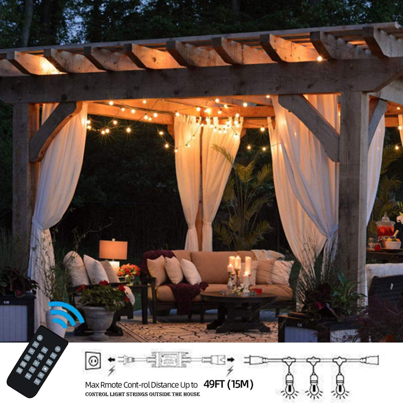 Outdoor dimmer for String Lights, Svater 360W dimmer Switch,Auto On/Off, Stepless dimming, Wireless Control with Timer,Plug in String Lights dimmer