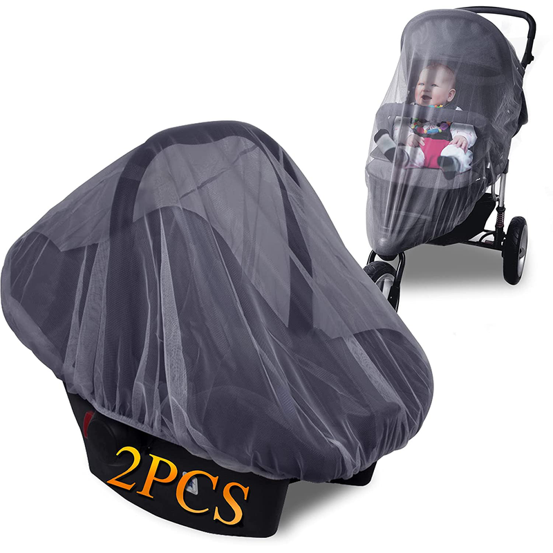 Stoller Mosquito Bug Net for Stollers - Protective Baby Stroller Mosquito Net 2Pack - Perfect Bug Net for Strollers, Bassinets, Cradles, Playards, and Portable Mini Crib (Pink) Sporting Goods > Outdoor Recreation > Camping & Hiking > Mosquito Nets & Insect Screens Wanateber Gray  