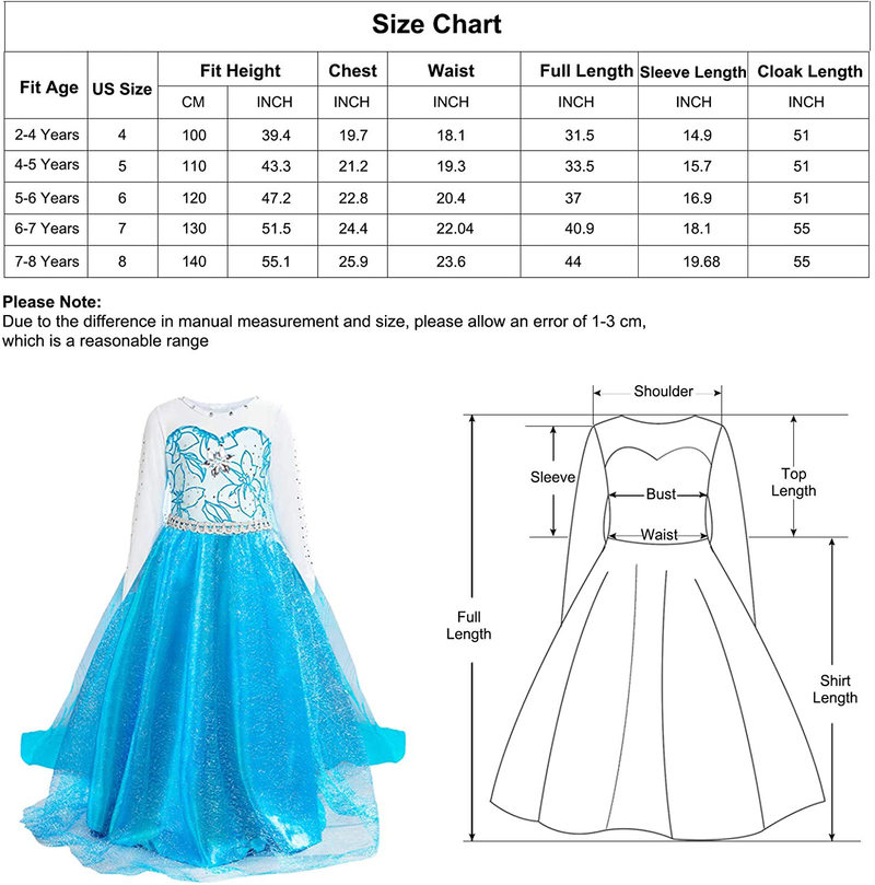 guest dream Girls Princess Dresses Costume Clothe up Party Halloween Christmas for Toddler with Accessories Apparel & Accessories > Costumes & Accessories > Costumes guest dream   