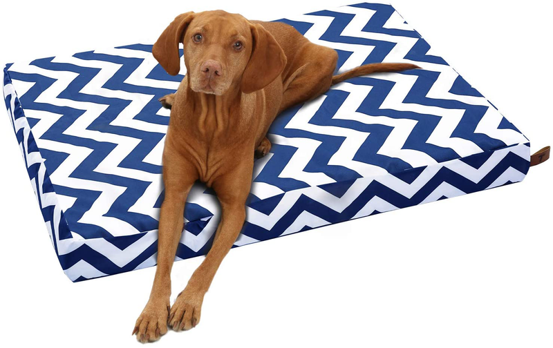 Tempcore Large Dog Bed (M/L/XL) for Small, Medium, Large Dogs up to 50/80/110Lbs -Waterproof Dog Bed with Removable Washable Cover - Orthopedic Egg Crate Foam Water Resistant Pet Mat  Tempcore Blue-Polyline L 36X27 