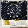 FLY SPRAY Tarot Tapestry The Moon Medieval Europe Divination Tapestry Wall Hanging Mysterious Tapestries Home Decor Home & Garden > Decor > Artwork > Decorative Tapestries FLY SPRAY Black02 51" x 59" 