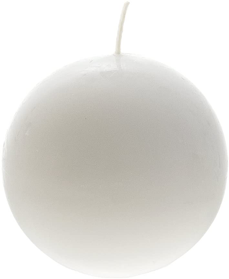 Mega Candles 6 pcs Unscented White Round Ball Candle, Hand Poured Premium Wax Candles 3 Inch Diameter, Home Décor, Wedding Receptions, Baby Showers, Birthdays, Celebrations, Party Favors & More