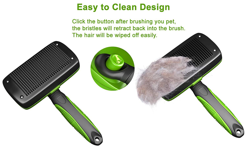 Tminnov Self Cleaning Slicker Brush, Dog Brush / Cat Brush for Shedding and Grooming, Deshedding Tool for Pet - Gently Removes Long and Loose Undercoat, Mats and Tangled Hair
