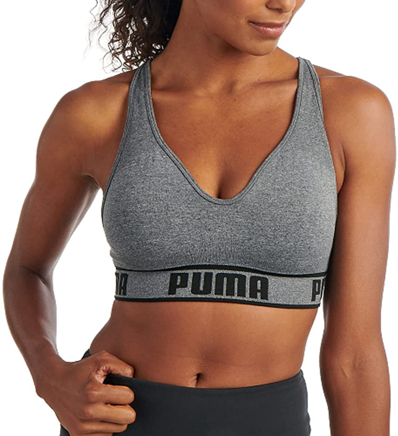 PUMA Women's Seamless Sports Bra Apparel & Accessories > Clothing > Underwear & Socks > Bras PUMA Grey/Black X-Large 