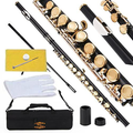 Glory Closed Hole C Flute With Case, Tuning Rod and Cloth,Joint Grease and Gloves Nickel/Laquer-More Colors available,Click to see more colors  GLORY Black/Laquer  