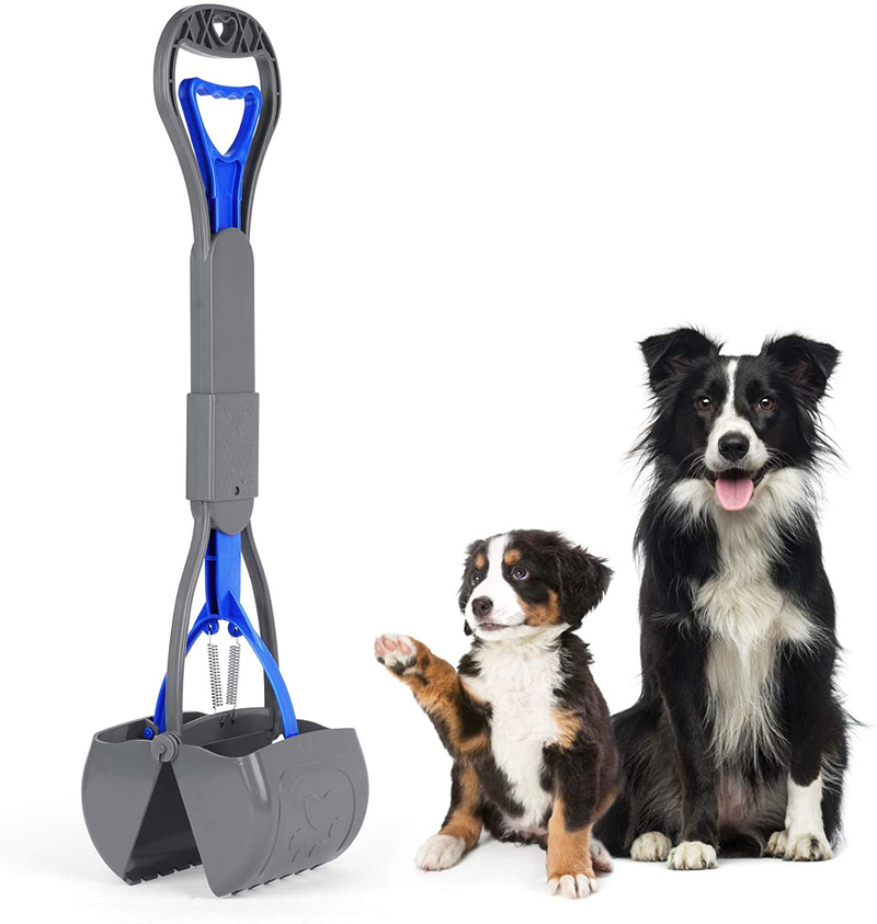 Sunkoon Non-Breakable Pooper Scooper for Dogs, Foldable Portable Dog Pooper Scooper with Long Handle & High Strength Durable Spring, Easy to Use, Pick Up for Grass and Gravel Animals & Pet Supplies > Pet Supplies > Dog Supplies Sunkoon Grey-BLUE  
