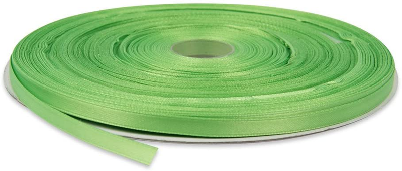 Topenca Supplies 3/8 Inches x 50 Yards Double Face Solid Satin Ribbon Roll, White Arts & Entertainment > Hobbies & Creative Arts > Arts & Crafts > Art & Crafting Materials > Embellishments & Trims > Ribbons & Trim Topenca Supplies Apple Green 1/4" x 50 yards 