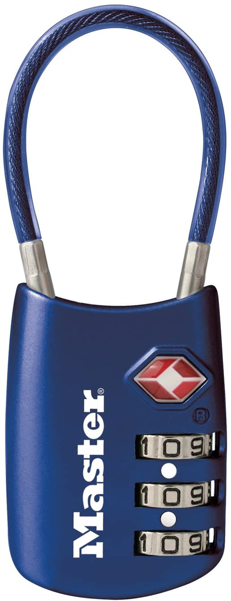 Master Lock 4688D Set Your Own Combination TSA Approved Luggage Lock, 1 Pack, Blue Sporting Goods > Outdoor Recreation > Camping & Hiking > Tent Accessories Master Lock Blue  