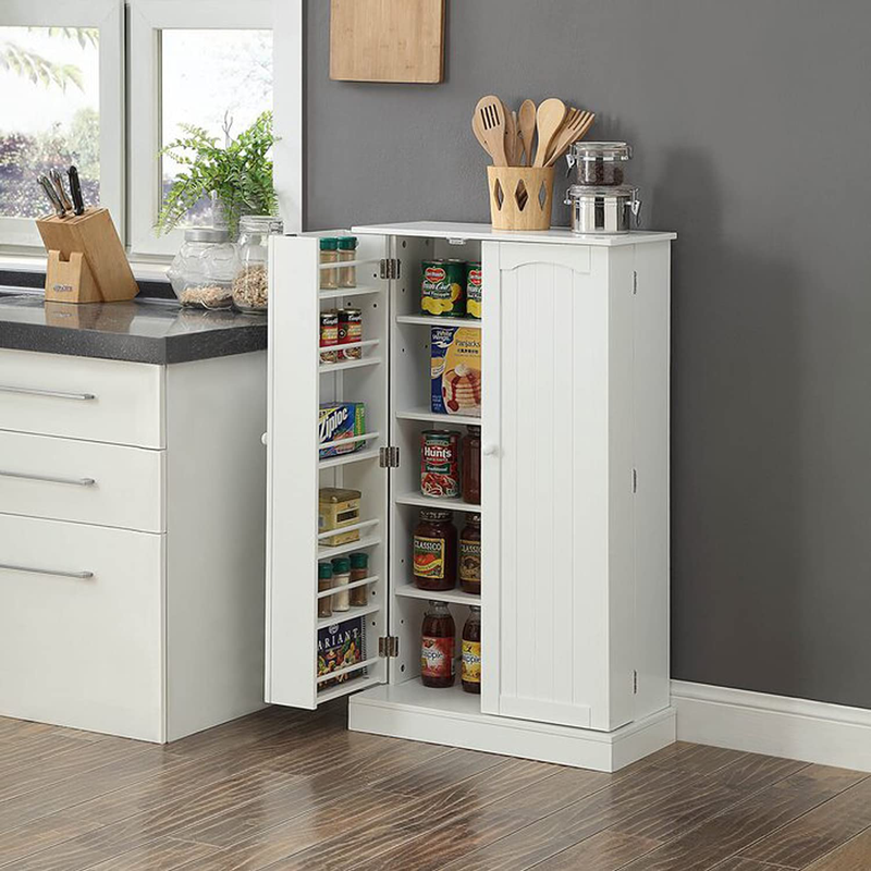 Function Home 41" Farmhouse Kitchen Pantry, Storage Cabinet with Doors and Adjustable Shelves for Kitchen, Living Room and Dinning Room in White Home & Garden > Kitchen & Dining > Food Storage Function Home   