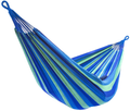 Sorbus Brazilian Double Hammock - Extra-Long 2 Person Portable Hammock Bed for Indoor or Outdoor Spaces - Hanging Rope, Carrying Pouch Included (Blue/Green Stripes) Home & Garden > Lawn & Garden > Outdoor Living > Hammocks Sorbus Blue/Green Stripes  