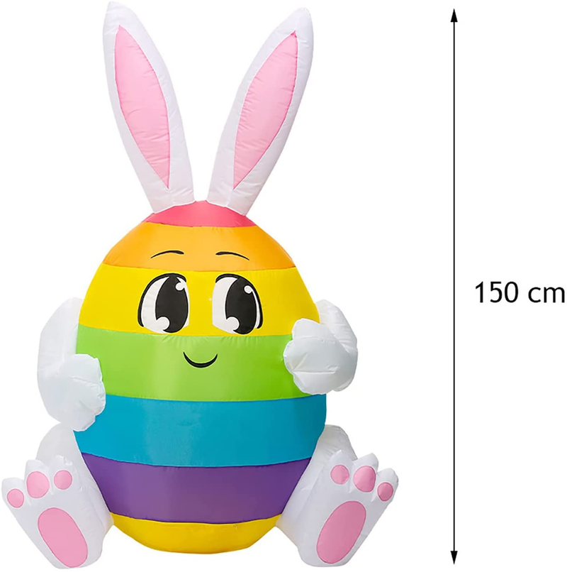 Rayuwen Easter Inflatables Outdoor Decorations Rabbit Toy Model Holiday Festival Home Party Family LED Luminous Prop for Yard Garden Home & Garden > Decor > Seasonal & Holiday Decorations Rayuwen   