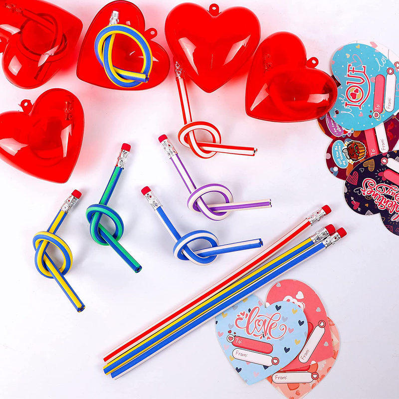 Juegoal 28 Pack Valentines Party Favors Set for Kids, Hearts Filled Bendy Pencils with Valentines Cards, Pencil Eraser for School Class Valentines Gifts Boys Girls Exchange Supplies Bulk Game Prizes Home & Garden > Decor > Seasonal & Holiday Decorations Juegoal   