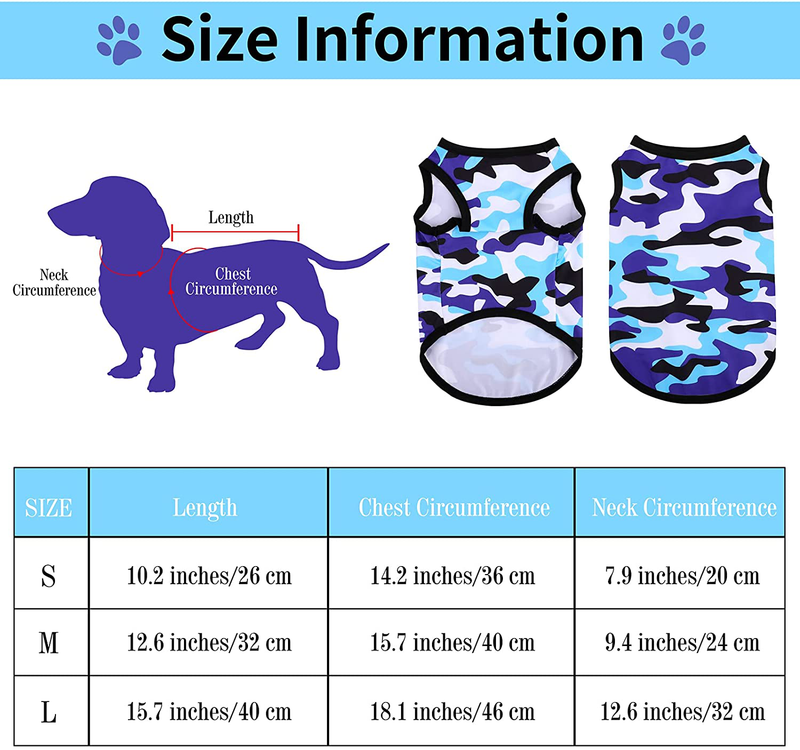 Pedgot 5 Pieces Dog Camo Shirts Breathable Dog Vest Comfortable Camouflage Puppy Shirts Pet Costume Clothes Durable Pet Apparel for Small Medium Dogs Cats, Medium Animals & Pet Supplies > Pet Supplies > Dog Supplies > Dog Apparel Pedgot   