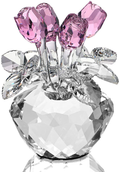 H&D Spring Bouquet Crystal Glass Flowers Yellow Rose Figurine Ornament Gift-Boxed Home & Garden > Decor > Vases H&D No.4  