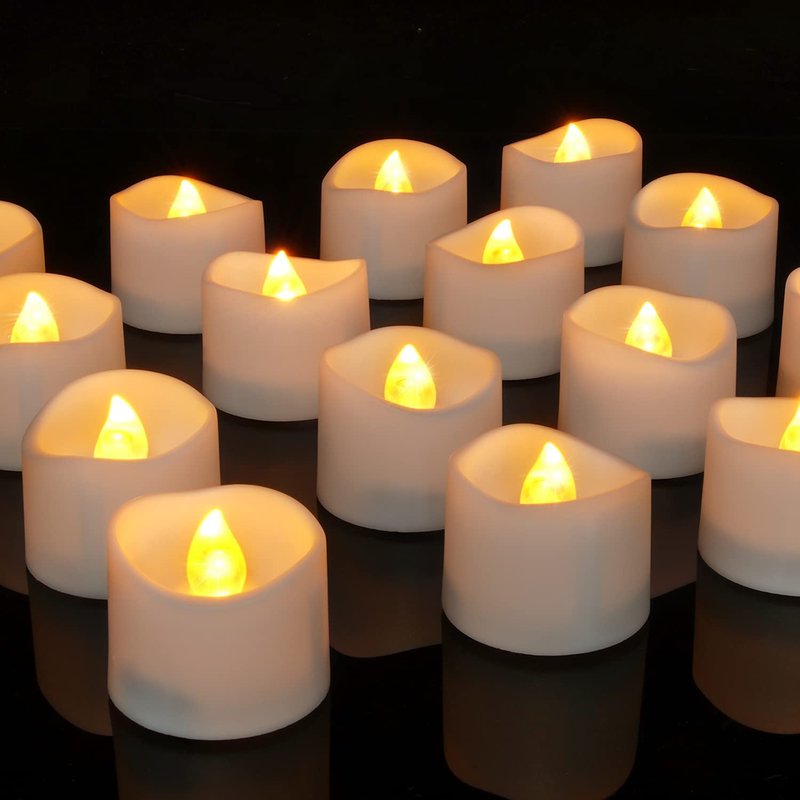Homemory 72 Pcs Flameless Tealight Candles Bulk, Battery Operated Votive Candles, Flickering [White Base] [Batteries Included]