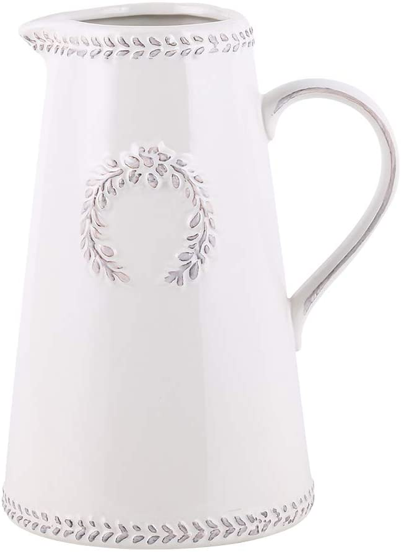Elegant White Ceramic Vase Home Decor Table Centerpieces Vase with Handle Home & Garden > Decor > Vases KIMSER Default Title  