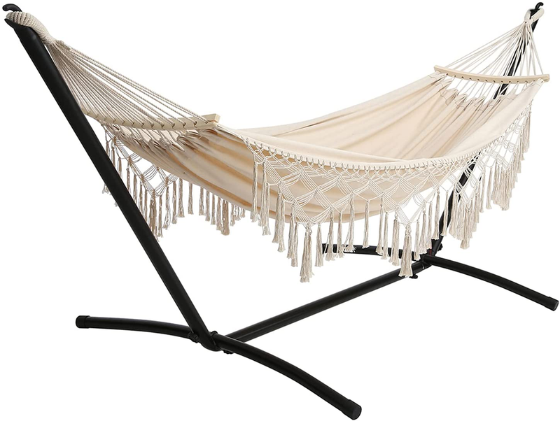Leize Double Hammock Portable Hammock Heavy Duty Outdoor Double Hammock for Patio Yard Beach Or Indoor with Carrying Case Home & Garden > Lawn & Garden > Outdoor Living > Hammocks Leize 27.0 Pounds  