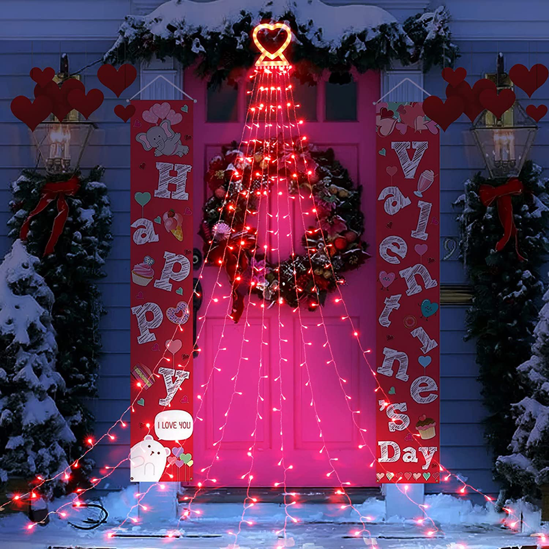 Efunly Valentines Day Decoration Lights,300 LED 8 Modes 29V Plug in Curtain Lights,Heart Shaped String Lights for Bedroom Wedding Indoor Outdoor Party Valentine'S Day Decor Home & Garden > Lighting > Light Ropes & Strings Efunly   