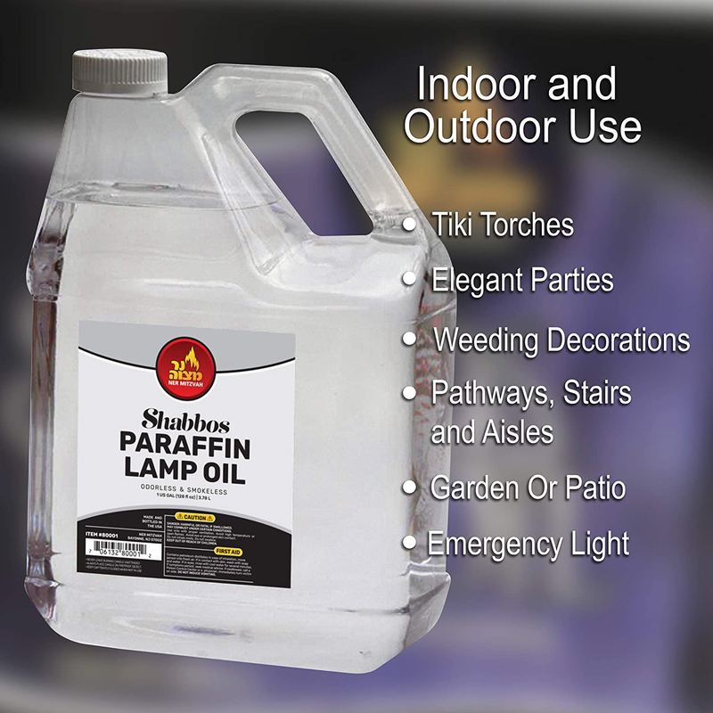 Ner Mitzvah 1 Gallon Paraffin Lamp Oil - Clear Smokeless, Odorless, Clean Burning Fuel for Indoor and Outdoor Use - Shabbos Lamp Oil - 6 Pack Home & Garden > Lighting Accessories > Oil Lamp Fuel Ner Mitzvah   
