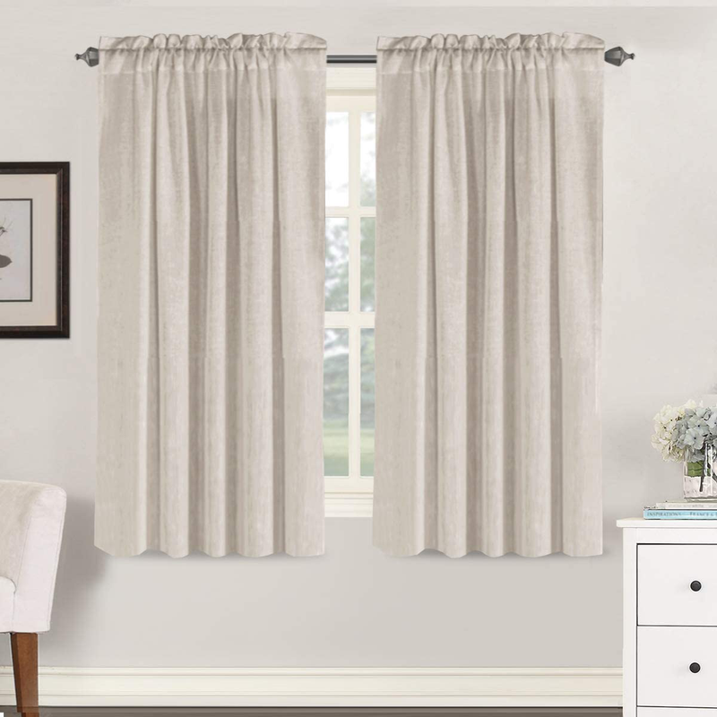Linen Curtains Light Filtering Privacy Protecting Panels Premium Soft Rich Material Drapes with Rod Pocket, 2-Pack, 52 Wide x 96 inch Long, Natural Home & Garden > Decor > Window Treatments > Curtains & Drapes H.VERSAILTEX Angora 52"W x 63"L 