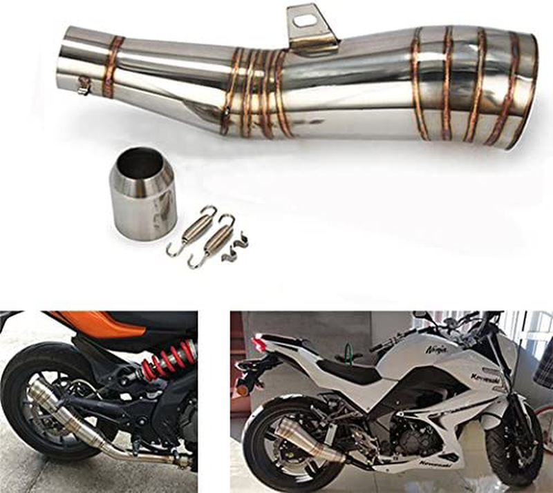 JFG RACING Slip on Exhaust 1.5-2 Inlet Stainelss Steel Muffler with Moveable DB Killer for Dirt Bike Street Bike Scooter ATV Racing  JFG RACING D  