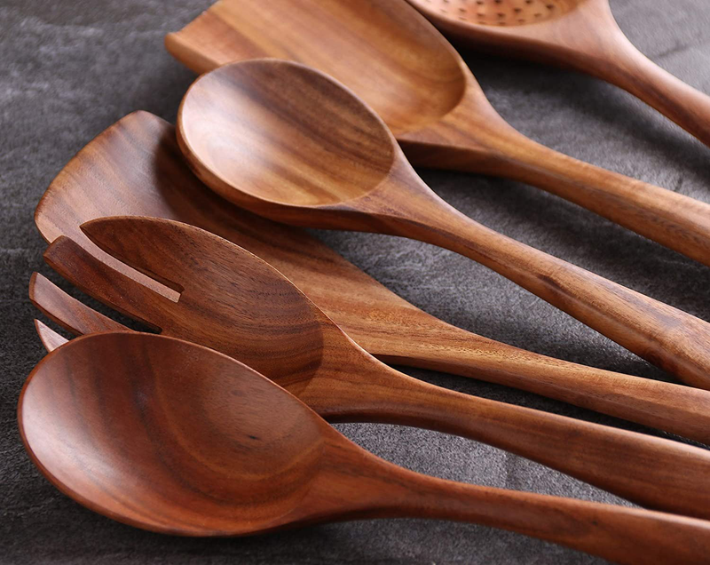Kitchen Utensils Set,NAYAHOSE Wooden Cooking Utensil Set Non-stick Pan Kitchen Tool Wooden Cooking Spoons and Spatulas Wooden Spoons for cooking salad fork Home & Garden > Kitchen & Dining > Kitchen Tools & Utensils NAYAHOSE   