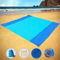 Sand Free Beach Blanket, Large/Oversized Outdoor Picnic Mat Waterproof Quick Drying Ripstop Nylon Compact Sandproof Beach Blanket for Camping Hiking Fishing Travel (L,82"X79") Home & Garden > Lawn & Garden > Outdoor Living > Outdoor Blankets > Picnic Blankets Earthsport Sky Blue+navy Blue,l  