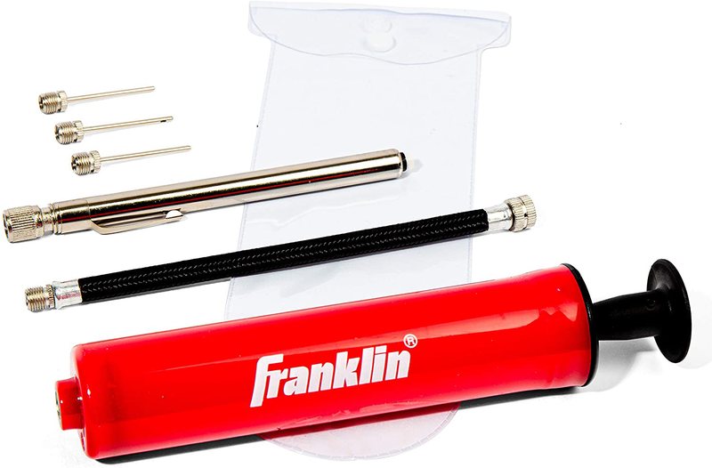 Franklin Sports Ball Pump Kit -7.5" Sports Ball Pump with Needle - Perfect for Basketballs, Soccer Balls and More - Complete Hand Pump Kit with Needles, Flexible Hose, Air Pressure Gauge and Carry Bag Sporting Goods > Outdoor Recreation > Winter Sports & Activities Franklin Sports Default Title  