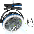 OUTXE Camping Fan with LED Light 6700Mah Clip-On Tent Fan with Hanging Hook USB Rechargeable Tent Fan Portable Fan Outdoor Sporting Goods > Outdoor Recreation > Camping & Hiking > Tent Accessories OUTXE 6700mAh Camping Fan With Light,#2 Blue  