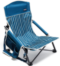 Sunnyfeel Low Camping Chair, Lightweight Portable Folding Chair with Mesh Back, Cup Holder&Side Pocket for Beach/Lawn/Outdoor/Travel/Picnic/Concert, Foldable Camp Chair with Carry Bag (2Pcs Grey) Sporting Goods > Outdoor Recreation > Camping & Hiking > Camp Furniture SUNNYFEEL Navyblue Stripe  