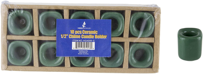 Mega Candles 10 pcs Assorted Colors Ceramic Chime Ritual Spell Candle Holders, Great for Casting Chimes, Rituals, Spells, Vigil, Witchcraft, Wiccan Supplies & More Home & Garden > Decor > Home Fragrance Accessories > Candle Holders Mega Candles Green  