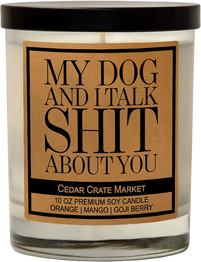 Funny Dog Candles Gifts for Women, Men, Dog Lovers, Pet Candle for Home, House, Dog Mom Gifts, Pet Mom, Fur Mamas, Dog Dads, Foster, Rescue, Adoption Pet Families (I'm Only Talking to My Dog Today) Home & Garden > Decor > Home Fragrances > Candles Cedar Crate Market My Dog and I Talk About You  
