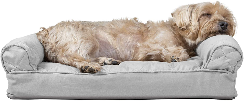 Furhaven Orthopedic Dog Beds for Small, Medium, and Large Dogs, CertiPUR-US Certified Foam Dog Bed Animals & Pet Supplies > Pet Supplies > Dog Supplies > Dog Beds Furhaven Quilted Silver Gray Pillow (Fiberfill) Small (Pack of 1)