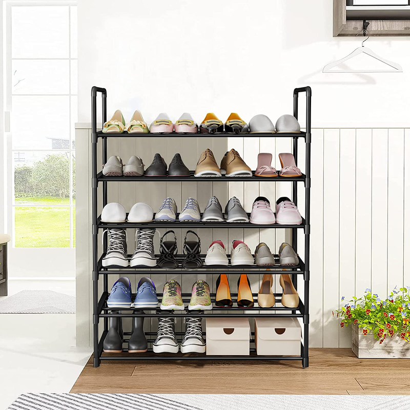 INGIORDAR Shoe Rack 6 Tiers Shoe Shelf Storage Organizer Sturdy and Durable Shoe Stand for Closet Entryway Hallway Bedroom (6 Tier, Black) Furniture > Cabinets & Storage > Armoires & Wardrobes INGIORDAR   