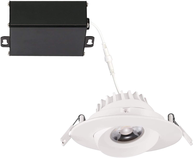 Getinlight Swivel and Dimmable 4 Inch LED Recessed Lighting, round Ceiling Panel, Junction Box Included, 4000K(Bright White), 12W(60W Equivalent), 780Lm, White Finished, Cetlus Listed, IN-0303-5-WH-40 Home & Garden > Lighting > Lighting Fixtures > Ceiling Light Fixtures KOL DEALS   