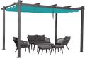 PURPLE LEAF 10' X 12' Outdoor Retractable Pergola with Sun Shade Canopy Patio Metal Shelter for Garden Porch Beach Pavilion Grill Gazebo Modern Yard Grape Trellis Pergola, Gray Home & Garden > Lawn & Garden > Outdoor Living > Outdoor Structures > Canopies & Gazebos PURPLE LEAF Turquoise Blue 10' X 12' 
