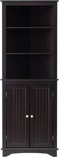 Spirich Home Tall Corner Cabinet with Two Doors and Three Tier Shelves, Free Standing Corner Storage Cabinet for Bathroom, Kitchen, Living Room or Bedroom, Espresso Home & Garden > Kitchen & Dining > Food Storage Spirich Espresso  