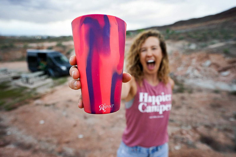 Silipint Silicone Pint Glass. Unbreakable, Reusable, Durable, and Guaranteed for Life. Shatterproof 16 Ounce Silicone Cups for Parties, Sports and Outdoors (2-Pack, Arctic Sky & Hippy Hop) Home & Garden > Kitchen & Dining > Tableware > Drinkware Silipint   