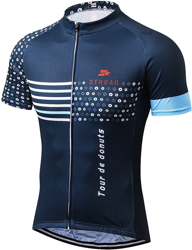 MR Strgao Men's Cycling Jersey Bike Short Sleeve Shirt Sporting Goods > Outdoor Recreation > Cycling > Cycling Apparel & Accessories Mengliya Donuts Large 