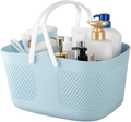 Rejomiik Portable Shower Caddy Basket Plastic Organizer Storage Basket with Handle/Drainage Holes, Toiletry Tote Bag Bin Box for Bathroom, College Dorm Room Essentials, Kitchen, Camp, Gym - Pink Sporting Goods > Outdoor Recreation > Camping & Hiking > Portable Toilets & Showers rejomiik A-blue Large 