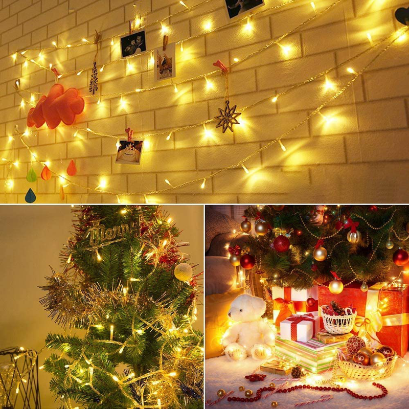 Extra-Long 328Ft 500 Leds Christmas String Lights, Quntis Outdoor Indoor Waterproof Christmas Lights with 8 Modes, Plug in Fairy String Lights Clear Wire Warm White for Christmas Tree Decoration Home & Garden > Lighting > Light Ropes & Strings Quntis   