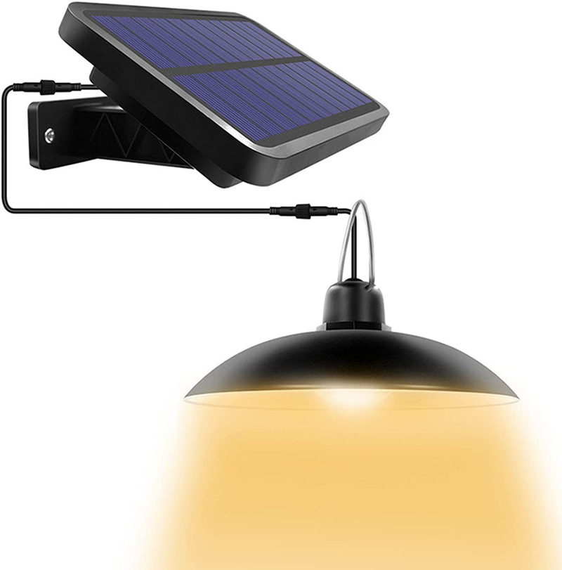 Solar Pendant Lights, AMORNO Solar Outdoor Indoor Adjustable Led Shed Light with Remote Control, Waterproof Hanging Solar Lamp for Garden Patio Home Decor