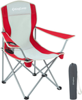 Kingcamp Folding Camping Chairs Portable Beach Chair Light Weight Camp Chairs with Cup Holder & Front Pocket for Outdoor (Red/Grey) Sporting Goods > Outdoor Recreation > Camping & Hiking > Camp Furniture KingCamp Red/Grey  