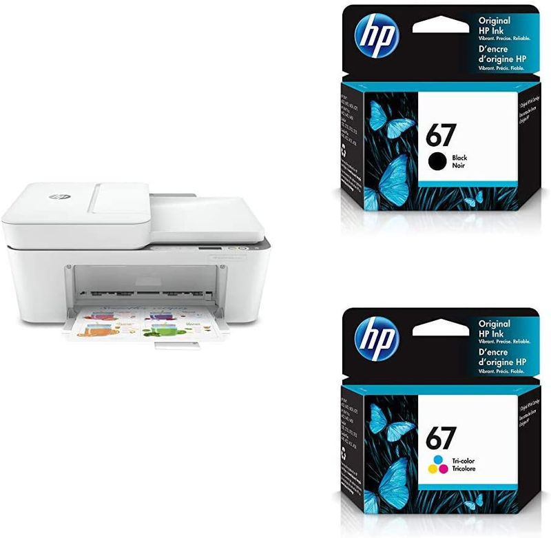 HP DeskJet Plus 4155 Wireless All-in-One Printer, Mobile Print, Scan & Copy, HP Instant Ink Ready, Auto Document Feeder, Works with Alexa (3XV13A) Electronics > Print, Copy, Scan & Fax > Printers, Copiers & Fax Machines HP Printer + Standard Ink  