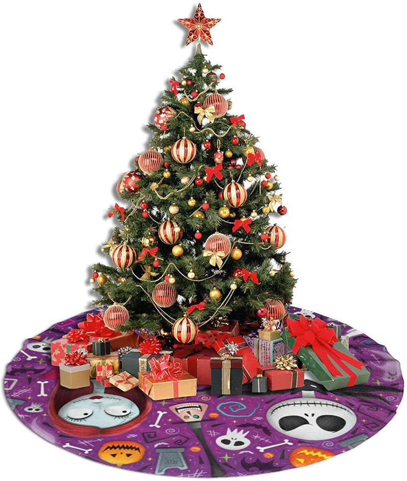 Dead The Nightmare Before Christmas Tree Skirt Xmas New Year Holiday Decorations Indoor Outdoor 36 inch Home & Garden > Decor > Seasonal & Holiday Decorations > Christmas Tree Skirts Sictlay   