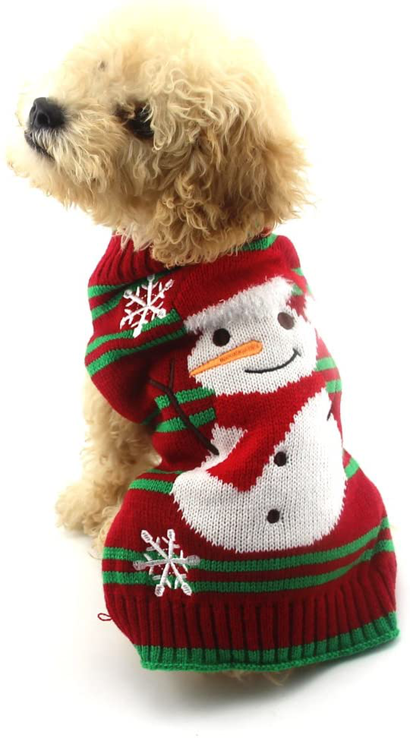 NACOCO Dog Snow Sweaters Snowman Sweaters Xmas Dog Holiday Sweaters New Year Christmas Sweater Pet Clothes for Small Dog and Cat Animals & Pet Supplies > Pet Supplies > Dog Supplies > Dog Apparel NACOCO Snowman Large (Pack of 1) 