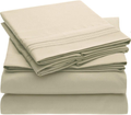 Mellanni California King Sheets - Hotel Luxury 1800 Bedding Sheets & Pillowcases - Extra Soft Cooling Bed Sheets - Deep Pocket up to 16" - Wrinkle, Fade, Stain Resistant - 4 PC (Cal King, Persimmon) Home & Garden > Linens & Bedding > Bedding Mellanni Beige Full 