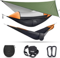 G4Free Large Camping Hammock with Mosquito Net and Rain Fly- 2 Person Portable Hammock with Bug Net and Tent Tarp , Hammock Tent for Outdoor Hiking Camping Backpacking Travel Sporting Goods > Outdoor Recreation > Camping & Hiking > Mosquito Nets & Insect Screens G4Free Black & Orange Large 